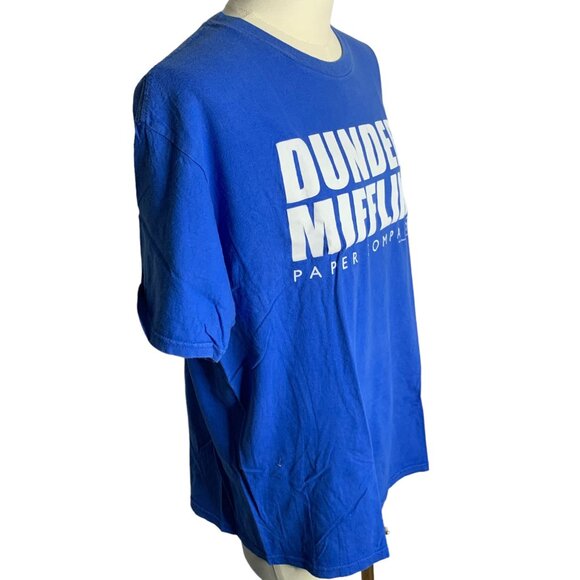 Office Dunder Mifflin Crewneck T Shirt XL Blue Short Sleeve Comedy Television - Picture 5 of 6